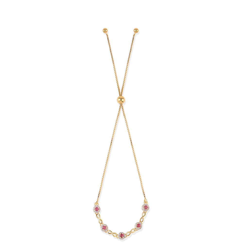Brățară din Argint 925 Placat cu Aur ( 3.68 grame ) cu Rubin Mozambic și Topaz Alb 1.1 Carate 3 