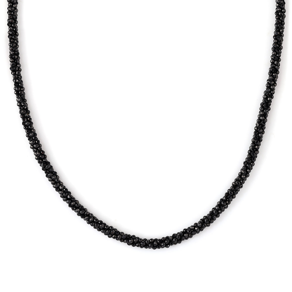 Colier din Argint 925 Placat cu Aur ( 3.32 grame ) cu Spinel Negru 99.8 Carate 2 