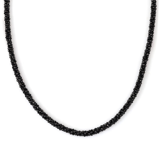 Colier din Argint 925 Placat cu Aur ( 3.32 grame ) cu Spinel Negru 99.8 Carate