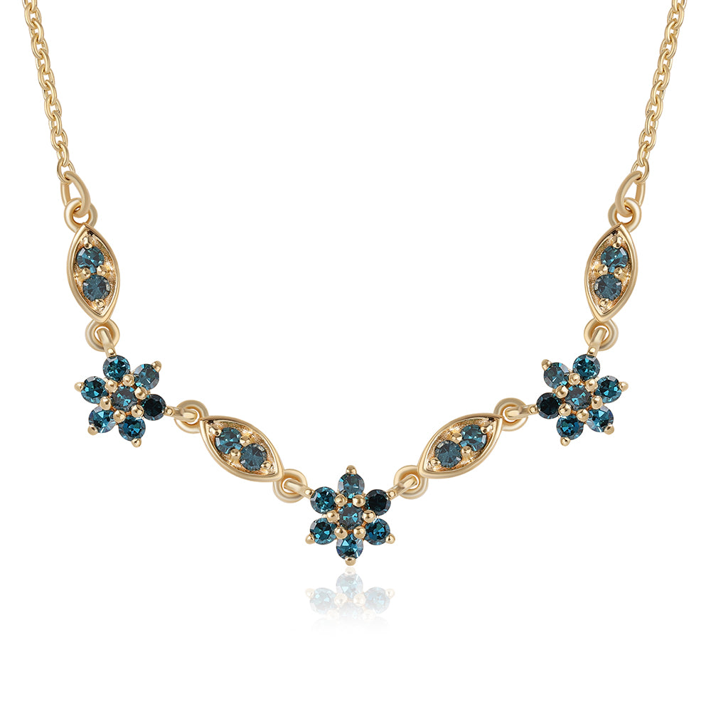 Colier din Argint 925 Placat cu Aur ( 3.38 grame ) cu Diamant Albastru 0.44 Carate