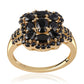 Inel din Argint 925 Placat cu Aur ( 3.7 grame ) cu Spinel Negru 3.28 Carate