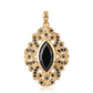 Pandantiv din Argint 925 Placat cu Aur ( 3.8 grame ) cu Spinel Negru 3.52 Carate
