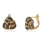 Cercei din Argint 925 Placat cu Aur ( 4.29 grame ) cu Spinel Negru 0.98 Carate