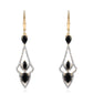 Cercei din Argint 925 Placat cu Aur ( 4.49 grame ) cu Spinel Negru și Topaz Alb 3.56 Carate