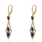 Cercei din Argint 925 Placat cu Aur ( 4.49 grame ) cu Spinel Negru și Topaz Alb 3.56 Carate