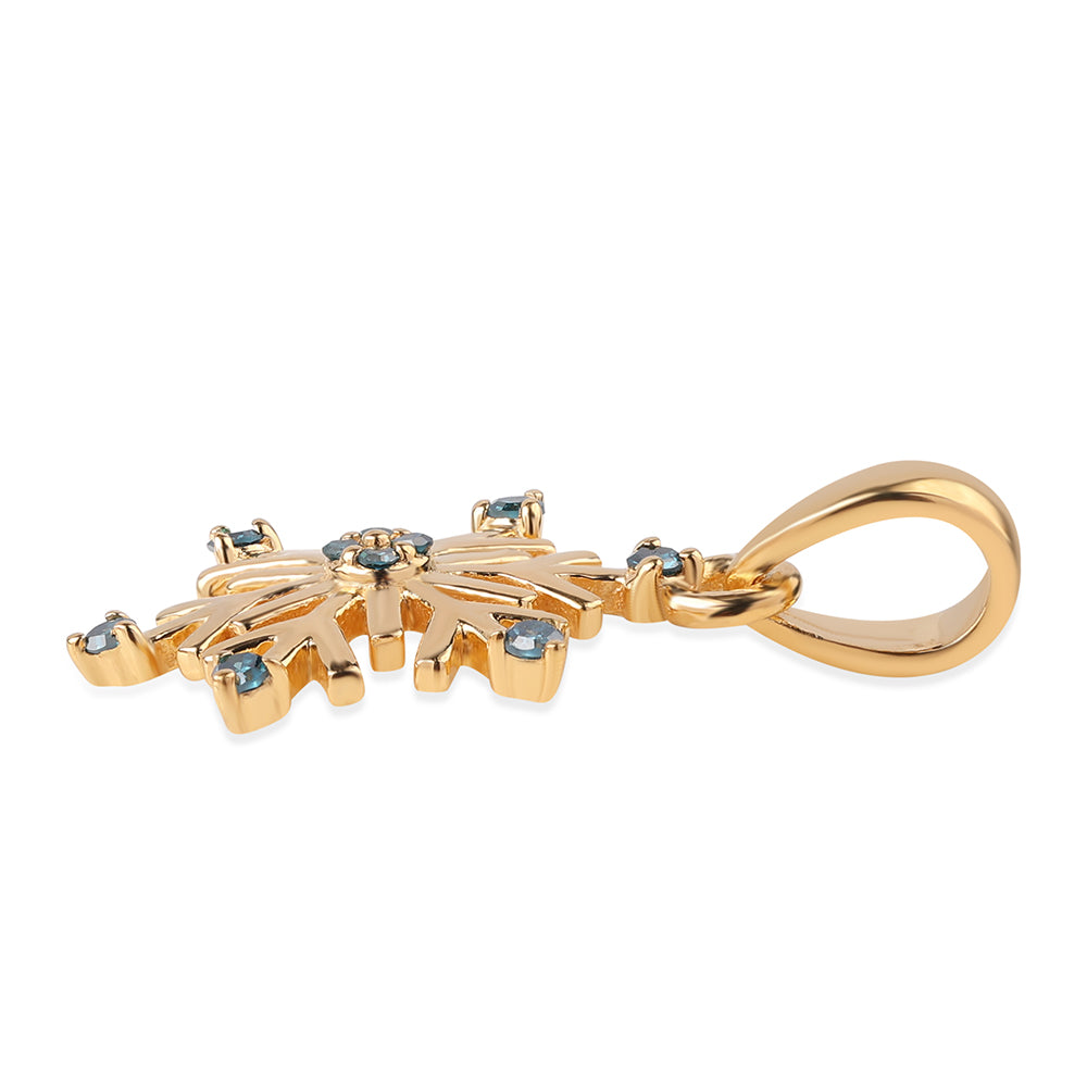 Pandantiv din Argint 925 Placat cu Aur ( 0.97 grame ) cu Diamant Albastru 0.1 Carate 2 