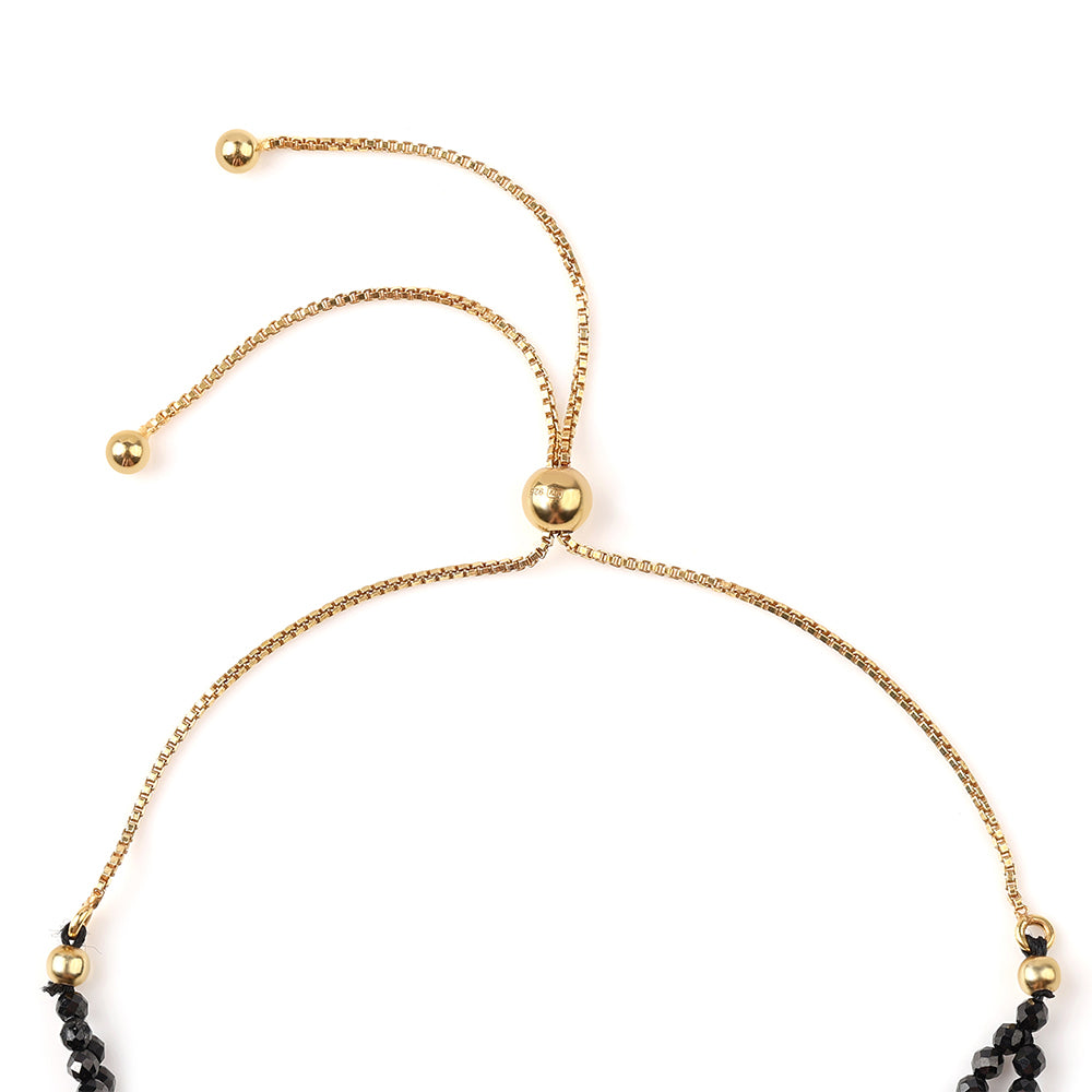 Brățară din Argint 925 Placat cu Aur ( 1.34 grame ) cu Spinel Negru 7.25 Carate 2 