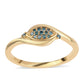 Inel din Argint 925 Placat cu Aur ( 2.12 grame ) cu Diamant Albastru 0.14 Carate