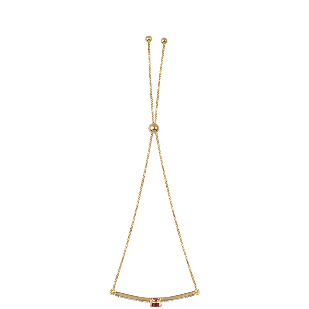 Brățară din Argint 925 Placat cu Aur ( 2.55 grame ) cu Rubin Mozambic și Topaz Alb 1.1 Carate