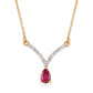 Colier din Argint 925 Placat cu Aur ( 2.83 grame ) cu Rubin Mozambic și Topaz Alb 0.82 Carate
