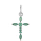 Cruce Pandantiv din Argint 925 ( 0.66 grame ) cu Smarald Brazilian 0.47 Carate