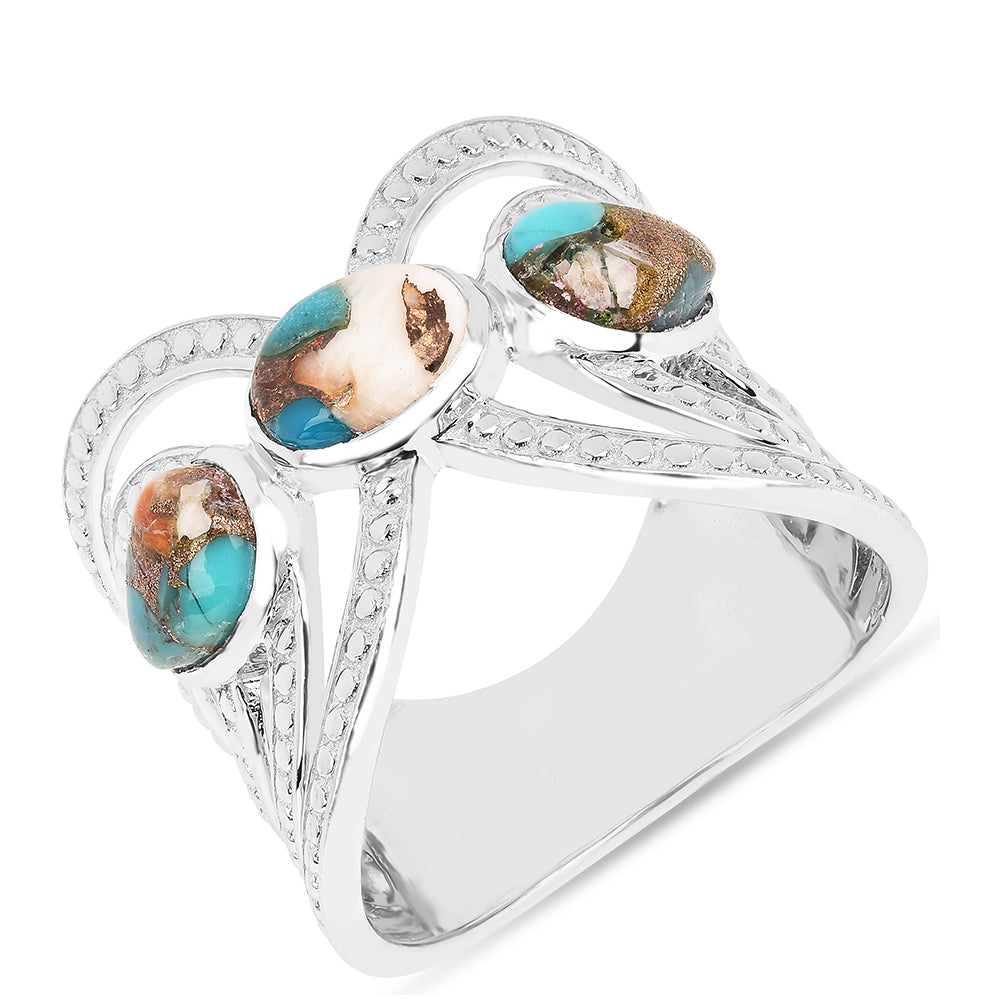 Inel din Argint 925 ( 5.34 grame ) cu Turcoaz Oyster 2.87 Carate