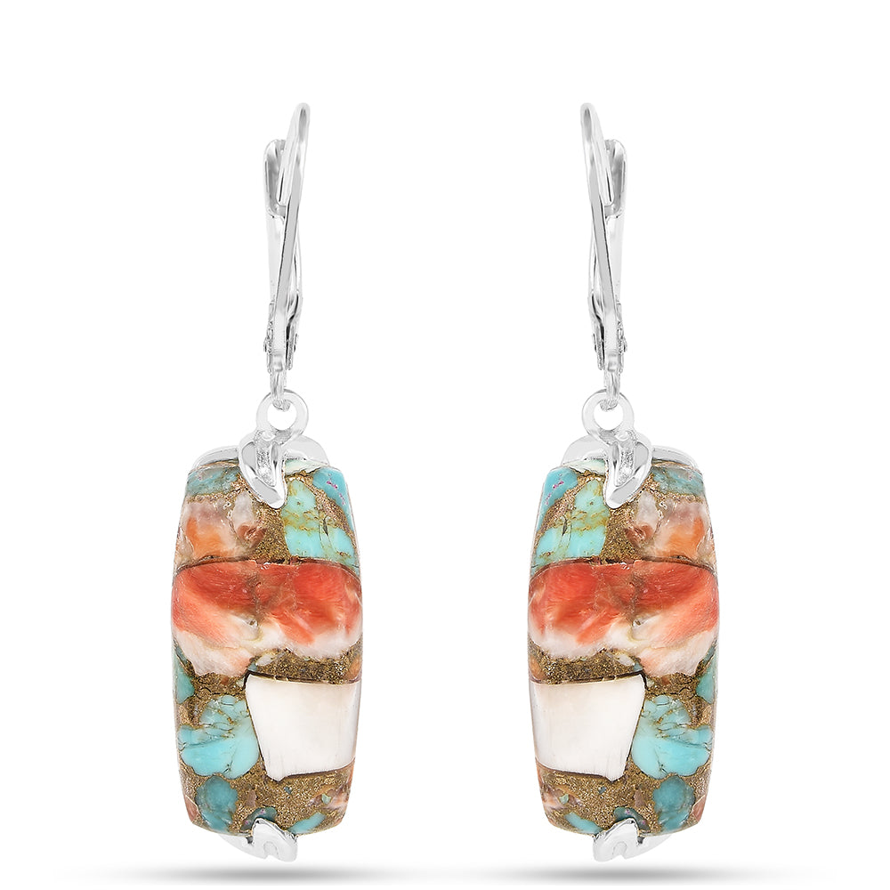 Cercei din Argint 925 ( 2.1 grame ) cu Turcoaz Oyster 17.13 Carate 1 