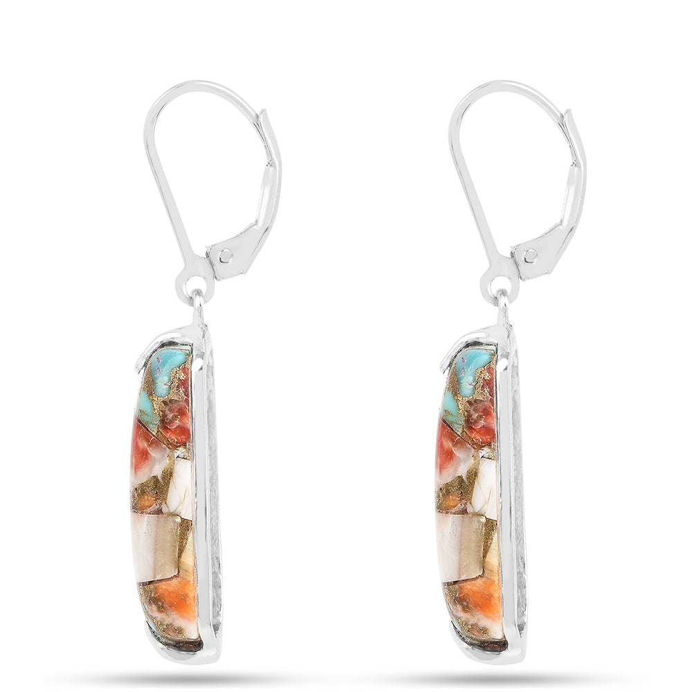 Cercei din Argint 925 ( 2.1 grame ) cu Turcoaz Oyster 17.13 Carate 2 