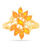 Inel din Argint 925 Placat cu Aur ( 1.94 grame ) cu Opal de Foc 0.72 Carate