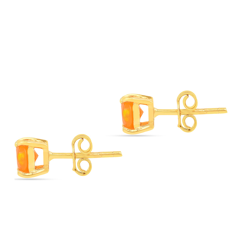 Cercei din Argint 925 Placat cu Aur ( 0.69 grame ) cu Opal de Foc 0.63 Carate 2 