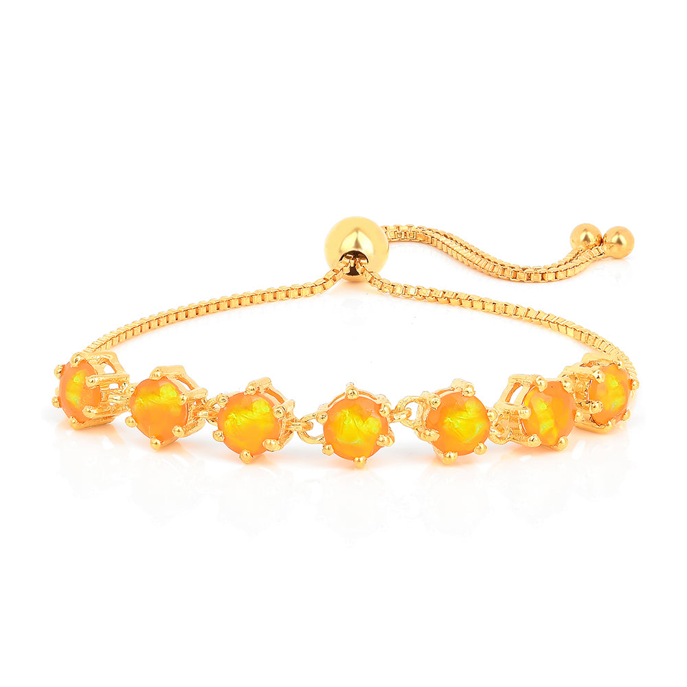 Brățară din Argint 925 Placat cu Aur ( 3.86 grame ) cu Opal de Foc 2.13 Carate 1 