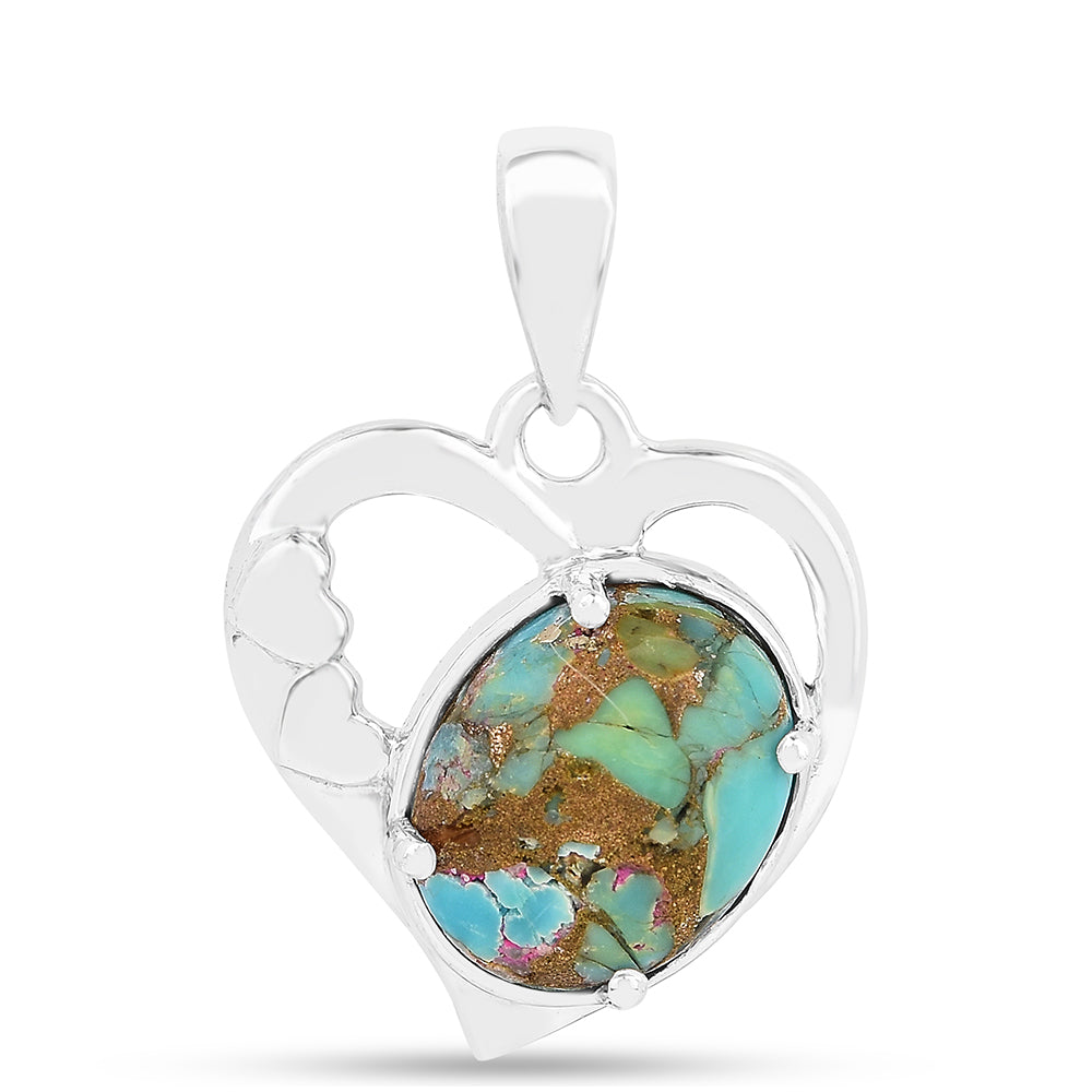 Pandantiv din Argint 925 ( 1.58 grame ) cu Turcoaz Oyster 2.8 Carate