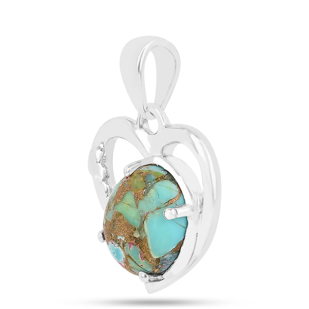 Pandantiv din Argint 925 ( 1.58 grame ) cu Turcoaz Oyster 2.8 Carate 2 