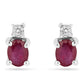 Cercei din Argint 925 ( 0.81 grame ) cu Rubin Thailandez și Zircon Alb 0.59 Carate