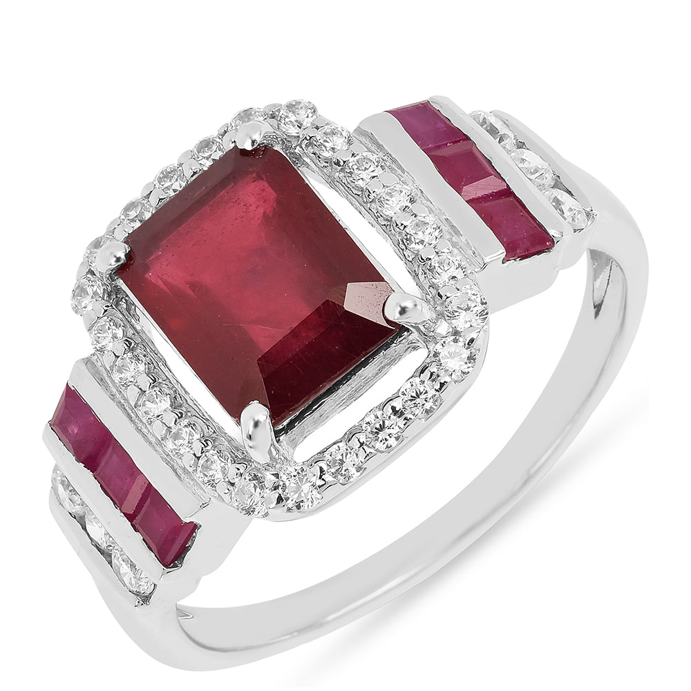 Inel din Argint 925 ( 2.88 grame ) cu Rubin Thailandez 2.96 Carate 1 