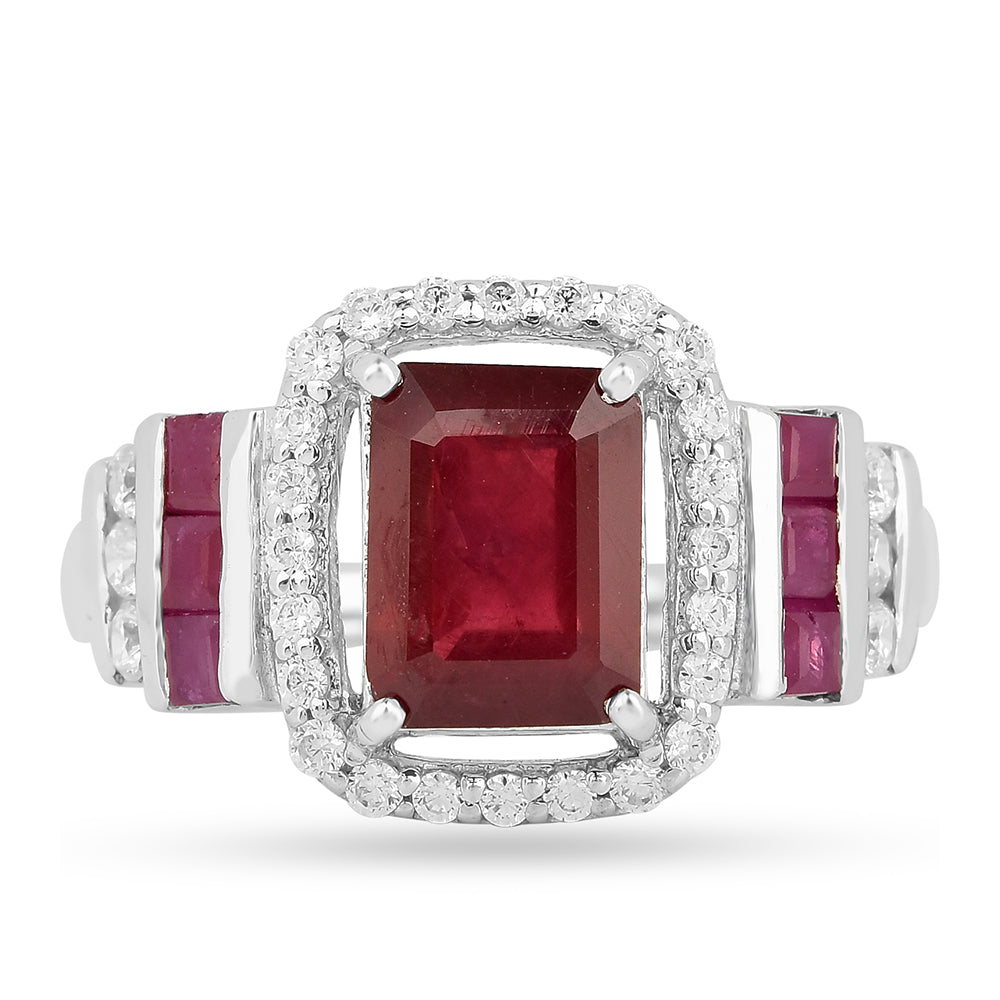 Inel din Argint 925 ( 2.88 grame ) cu Rubin Thailandez 2.96 Carate