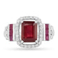 Inel din Argint 925 ( 2.88 grame ) cu Rubin Thailandez 2.96 Carate