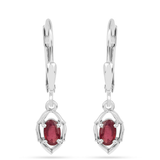 Cercei din Argint 925 ( 1.54 grame ) cu Rubin Thailandez 0.71 Carate