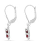 Cercei din Argint 925 ( 2.06 grame ) cu Rubin Thailandez și Zircon Alb 1.6 Carate