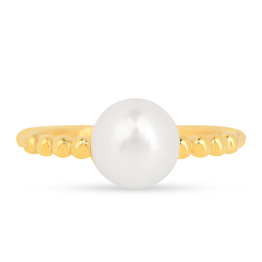 Inel din Argint 925 Placat cu Aur ( 1.32 grame ) cu Perlă de Apă Dulce Crem 2.51 Carate