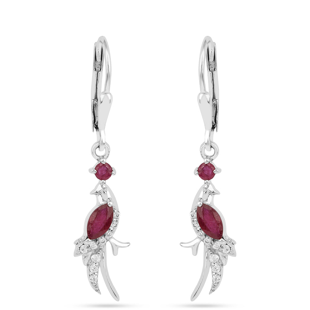 Cercei din Argint 925 ( 2.73 grame ) cu Rubin Thailandez 1.12 Carate