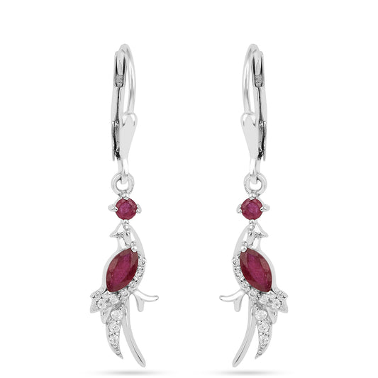 Cercei din Argint 925 ( 2.73 grame ) cu Rubin Thailandez 1.12 Carate