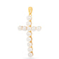 Cruce Pandantiv din Argint 925 Placat cu Aur ( 1.91 grame ) cu Perlă de Apă Dulce Crem 10.86 Carate