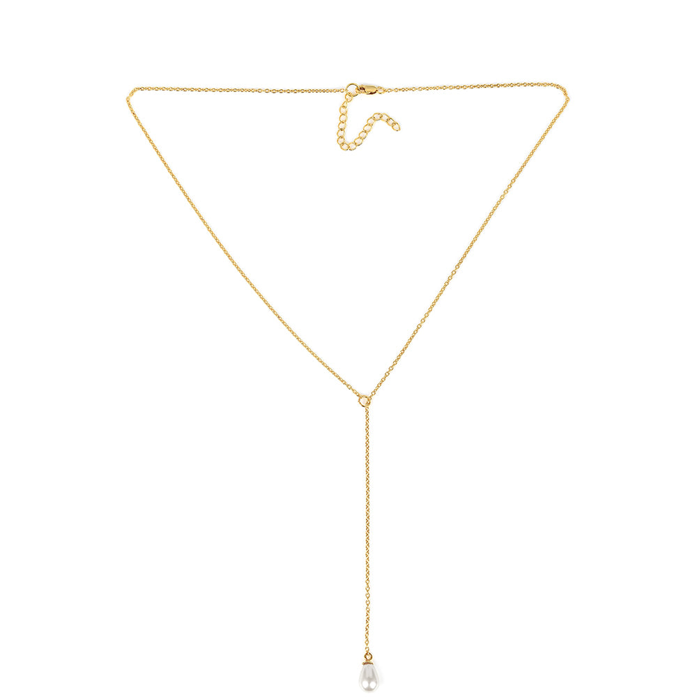 Colier din Argint 925 Placat cu Aur ( 2.95 grame ) cu Perlă de Apă Dulce Crem 3.08 Carate