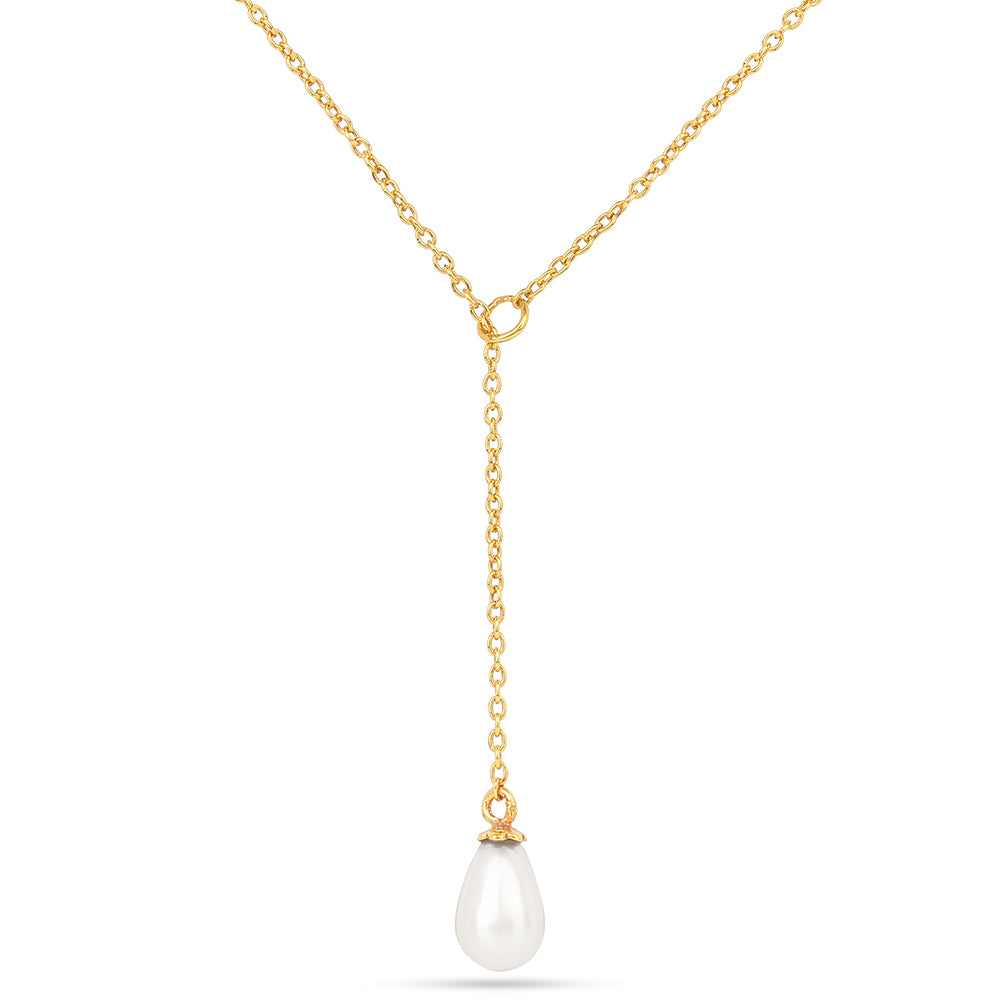 Colier din Argint 925 Placat cu Aur ( 2.95 grame ) cu Perlă de Apă Dulce Crem 3.08 Carate 2 