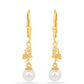 Cercei din Argint 925 Placat cu Aur ( 1.43 grame ) cu Perlă de Apă Dulce Crem 3.75 Carate
