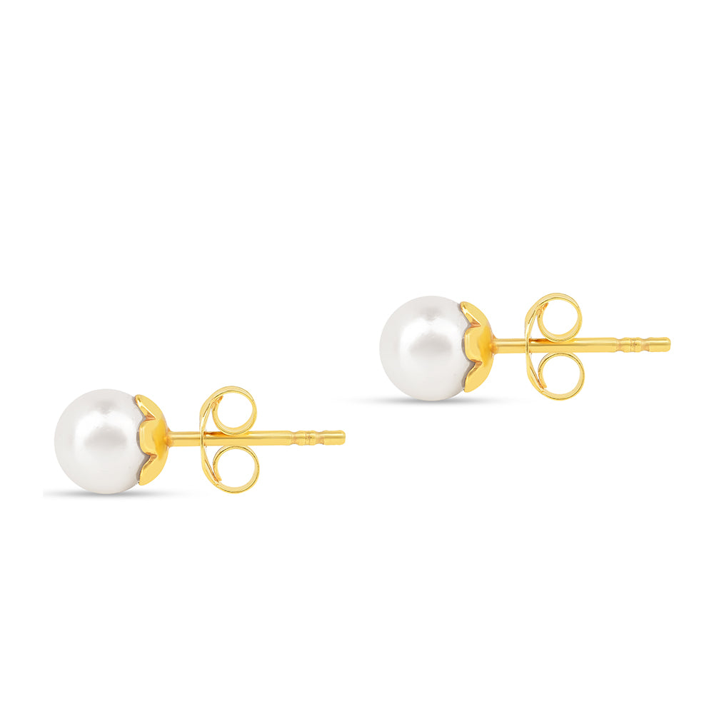 Set din Argint 925 Placat cu Aur ( 0.63 grame ) cu Perlă de Apă Dulce Crem 83.5 Carate ( Cercei+Brățară ) 5 