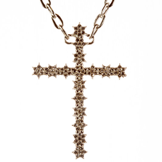 Cruce Pandantiv din Aliaj Placat cu Aur cu Cristal Alb Emporia®