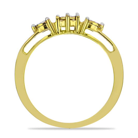 Inel din Argint 925 Placat cu Aur ( 2.1 grame ) cu Diamant Alb 0.02 Carate