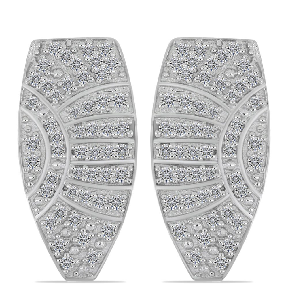 Cercei din Argint 925 Placat cu Aur ( 5 grame ) cu Diamant Alb 0.71 Carate