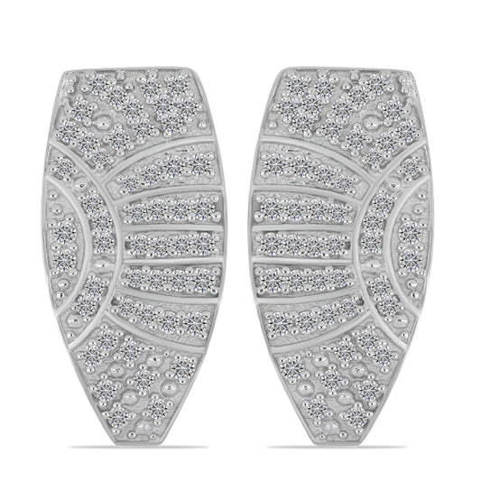 Cercei din Argint 925 Placat cu Aur ( 5 grame ) cu Diamant Alb 0.71 Carate