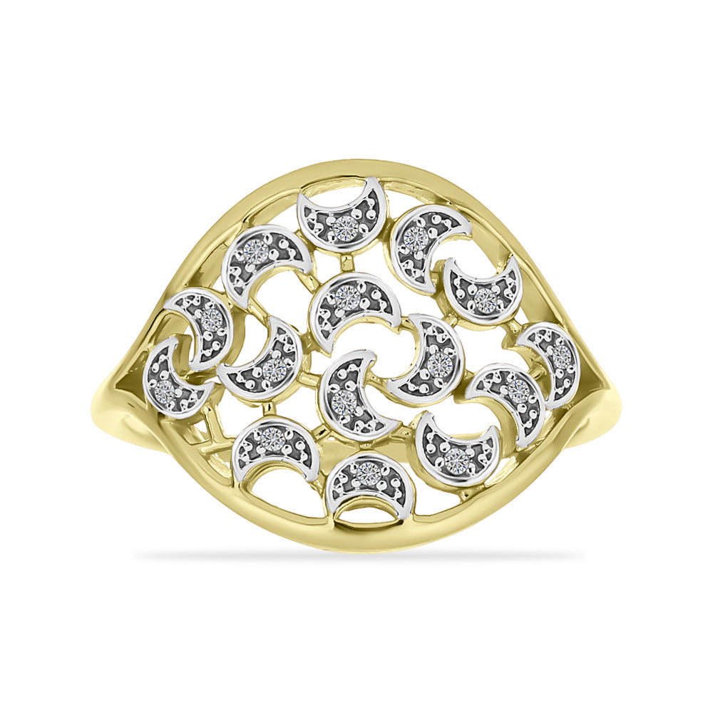 Inel din Argint 925 Placat cu Aur ( 4.12 grame ) cu Diamant Alb 0.1 Carate 1 