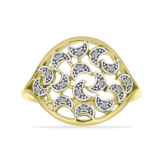 Inel din Argint 925 Placat cu Aur ( 4.12 grame ) cu Diamant Alb 0.1 Carate
