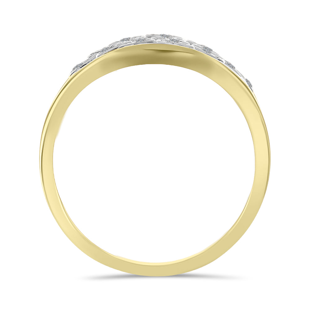 Inel din Argint 925 Placat cu Aur ( 4.12 grame ) cu Diamant Alb 0.1 Carate