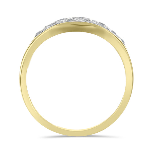 Inel din Argint 925 Placat cu Aur ( 4.12 grame ) cu Diamant Alb 0.1 Carate