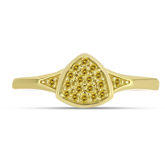 Inel din Argint 925 Placat cu Aur ( 1.62 grame ) cu Diamant Galben 0.12 Carate