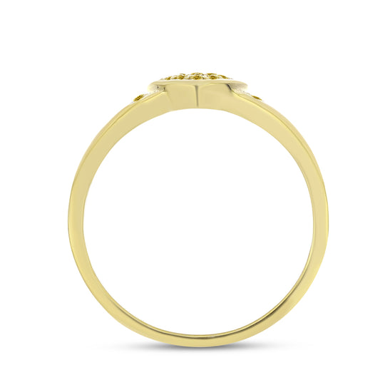 Inel din Argint 925 Placat cu Aur ( 1.62 grame ) cu Diamant Galben 0.12 Carate