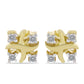 Cercei din Argint 925 Placat cu Aur ( 1.02 grame ) cu Diamant Alb 0.06 Carate