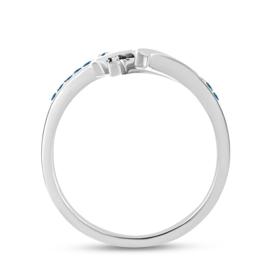 Inel din Argint 925 ( 5.38 grame ) cu Diamant Albastru 0.38 Carate