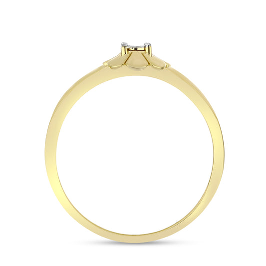 Inel din Argint 925 Placat cu Aur ( 3.14 grame ) cu Diamant Alb 0.01 Carate